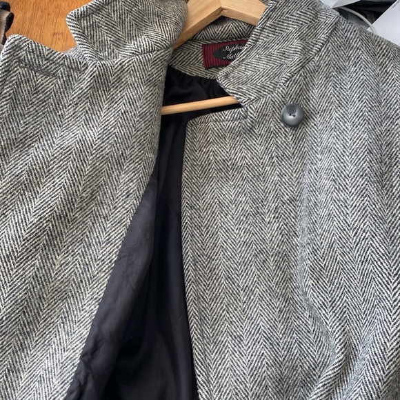 Stephanie Mathews Size 14 Black and White Woman's Pea Coat - Picture 8 of 12